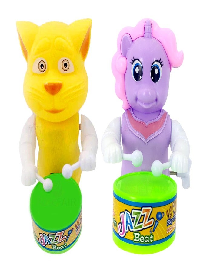 ROSEFAIR Cute Drummer Toy with Drumming and Dancing Action for Kids Baby Rattle Toys Set Toddler Kids (Pack of 2) - Image 1